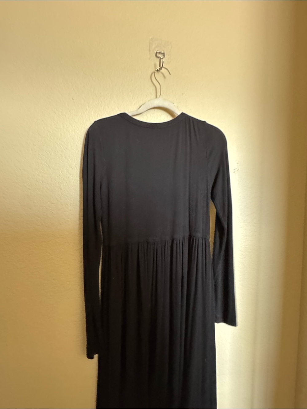 HATCH The Softest Rib Nursing Dress Long Sleeve Button Front Ribbed Black Sz 2 - Picture 5 of 7